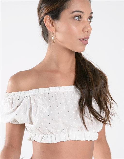 Top Broderie Off Shoulder