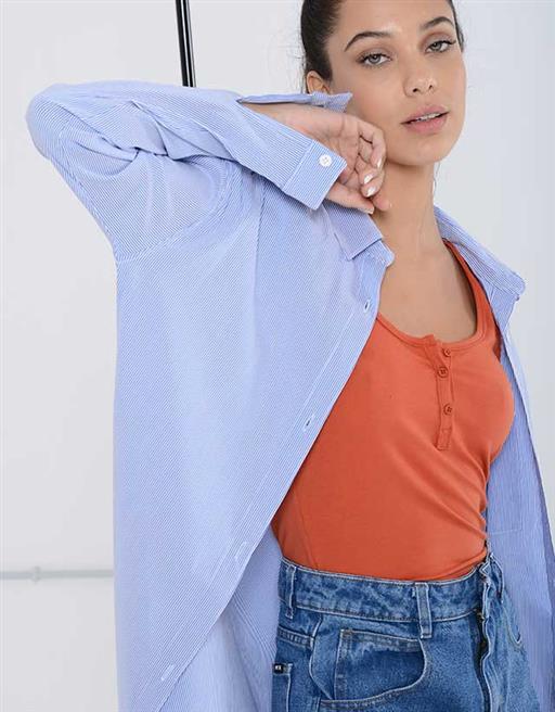 Camisa Boyfriend Rayada